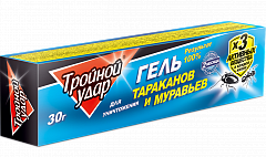 ТРОЙНОЙ УДАР Гель от тараканов, шприц-дозатор 30г