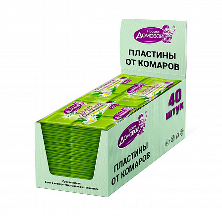 ДОМОВОЙ ПРОШКА Пластины от комаров BIO FAMILY  (в шоу-боксе)
