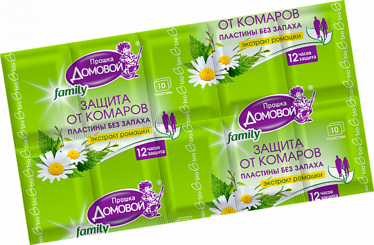 ДОМОВОЙ ПРОШКА Пластины от комаров BIO FAMILY